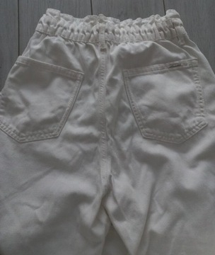 Spodnie jeansowe Zara białe peperbag 34
