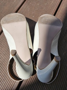 Białe szpilki sandały na obcasie Gino Rossi r37