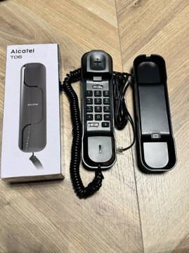 Czarny Telefon stacjonarny ALCATEL T06