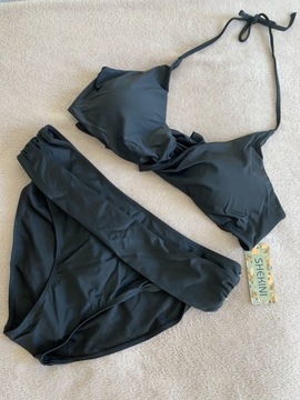 Shekini strój kąpielowy czarny wiązany 2-częściowy