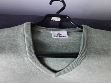 Sweter Lacoste XL Woolmark wełna. 