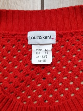 Ażurowy czerwony sweter damski Laura Kent (42/44)