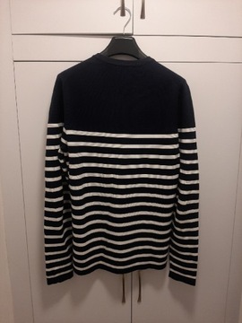 Sweter w Paski granatowy H&M premium rozmiar M