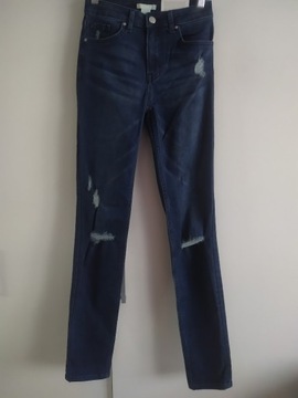 H&M spodnie jeansy skinny dziury NOWE 32 xxs     