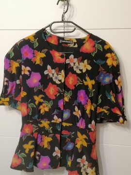 Louis feraud vintage bluzka  unikat silk w kwiaty 