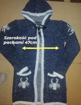 Sweter damski sweter rozpinany z kapturem rozm.M/L