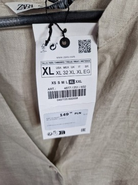 Lniana koszula, bluzka Zara, XL-4XL  plus size