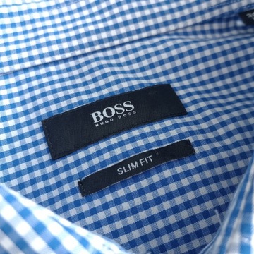 niebieska w kratkę męska koszula Hugo Boss slim fit