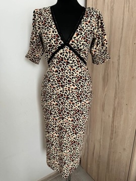 Wednesday’s Girl sukienka midi Animal print XS