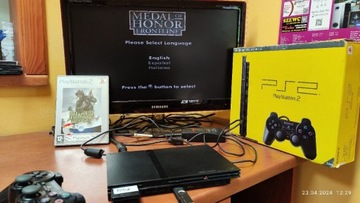 Ps2 Slim 77004 Box +1 pad + FMCB,128gb  plomba 