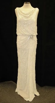 Retro suknia ślubna z cekinami w stylu lat 20.