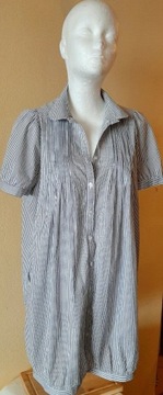 tunika sukienka w paski  kieszenie bawełna r. 40.