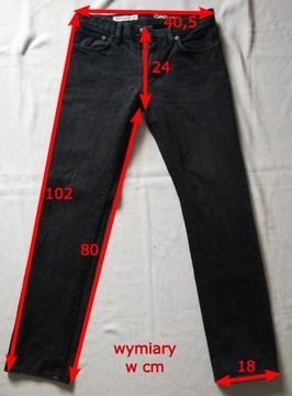 Czarne (denim) jeansy GAP straight, rozmiar 30/32