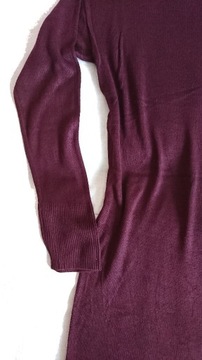 sukienka H&M Basic M bordo 100% viscose