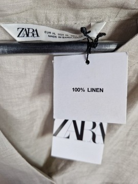 Lniana koszula, bluzka Zara, XL-4XL  plus size