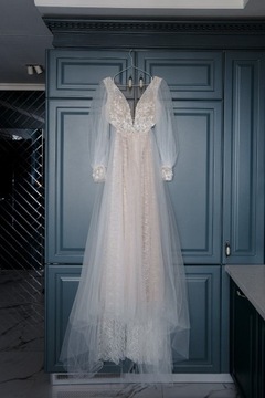 Свадебное платье из дизайнерской вуаль