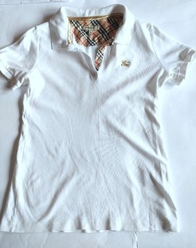 Burberry polo L biała koszulka damska