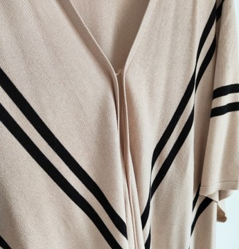 Poncho beżowe brązowe H&M narzutka sweter oversize