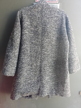 (40/L) MANGO/ Wełniany płaszcz oversize z Londynu 