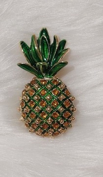 Luksusowa broszka Ananas z cyrkoniami 