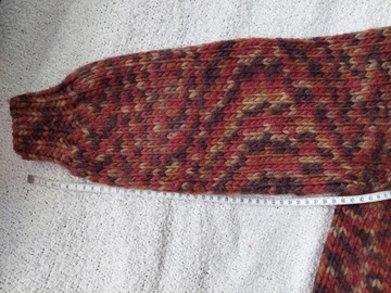 Sweter wełniany ręcznie robiony handmade gruby