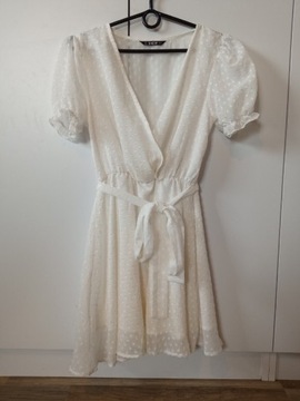 Biała kremowa letnia sukienka Shein XS