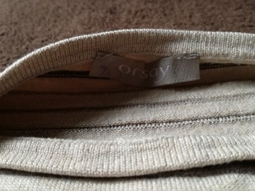 Kremowy sweterek/ tunika Orsay XS 34 w paski