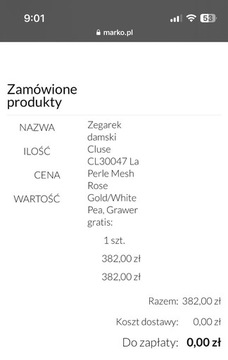 Zegarek damski CLUSE CL30047 Rose Gold