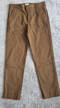 Brązowe spodnie chino H&M, prosty krój, roz. 32