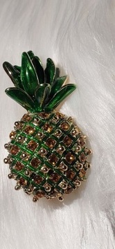 Luksusowa broszka Ananas z cyrkoniami 
