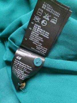 H&M 42 XL sukienka szmizjerka zwiewna zieleń lato