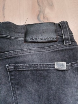 Calvin Klein Traper 30/32 rurki szare wysoki stan