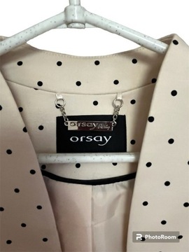 ORSAY Krótka marynarka bolero w kropki beż r 36-38