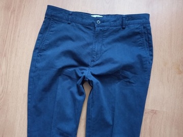 Topman granatowe chinosy straight slim W32/L34