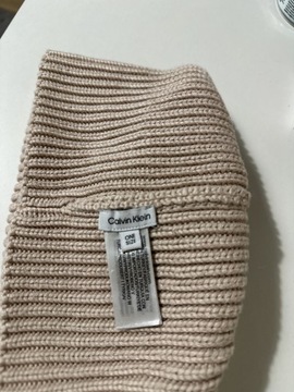 Calvin Klein czapka zimowa beanie różowy 