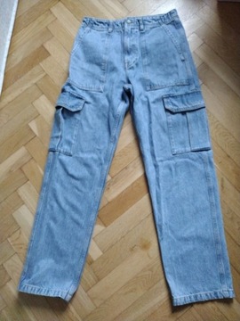 Zara  Jeansy spodnie cargo- luźne Wiosna S 36