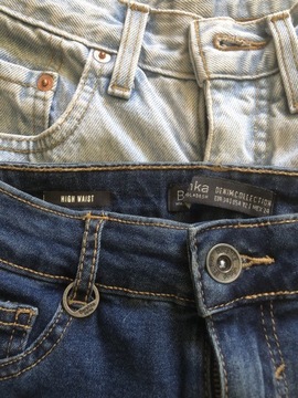 Spodenki jeansowe xs/34, bershka, wysoki stan