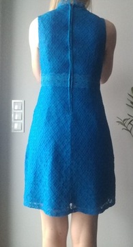 Sukienka niebieska Orsay r. 36 koronka podszewka