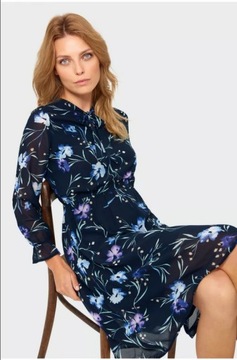 Granatowa sukienka w kwiaty Greenpoint xs 34