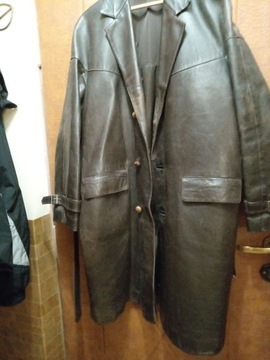 Płaszcz skórzny, długi rozmiar XL