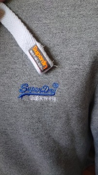 Superdry bluza męska z kapturem L szary melanż 