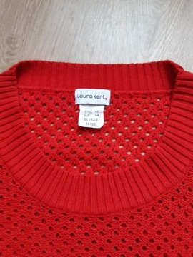 Ażurowy czerwony sweter damski Laura Kent (42/44)