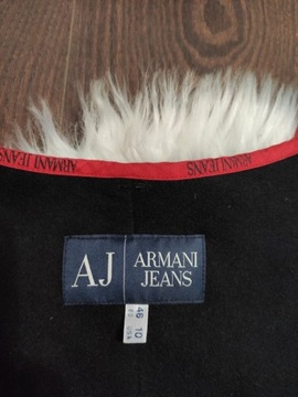 Czarny płaszcz z podpinką Armani Jeans XL