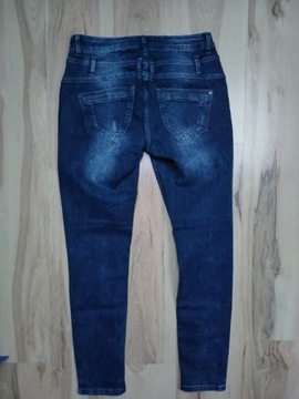 Tredy damskie ciemny jeans rurki cyrkonie 42 XL 