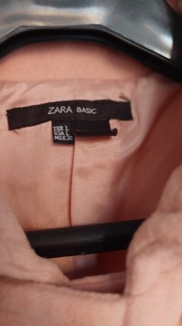 Zara; różowy zimowy płaszcz, roz. M