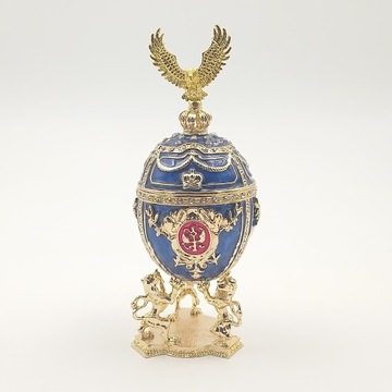 Jajko jajo faberge pojemniki szkatułka niebieskiek