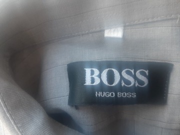 Jasnoszara koszula Hugo Boss, 80% bawełna, r. 40/M