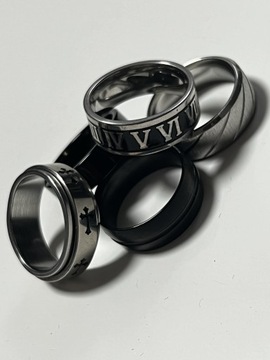 Pakiet 5 Stylowy Sygnet pierścień vintage unisex