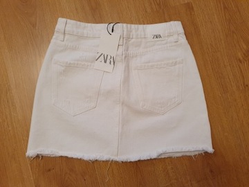Zara 36 S biała dzinsowa mini spódnica lato dzins