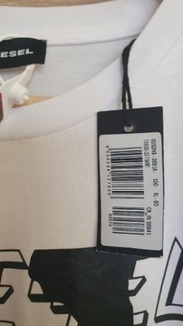 DIESEL t-shirt męski biały L XL 100% bawełna 